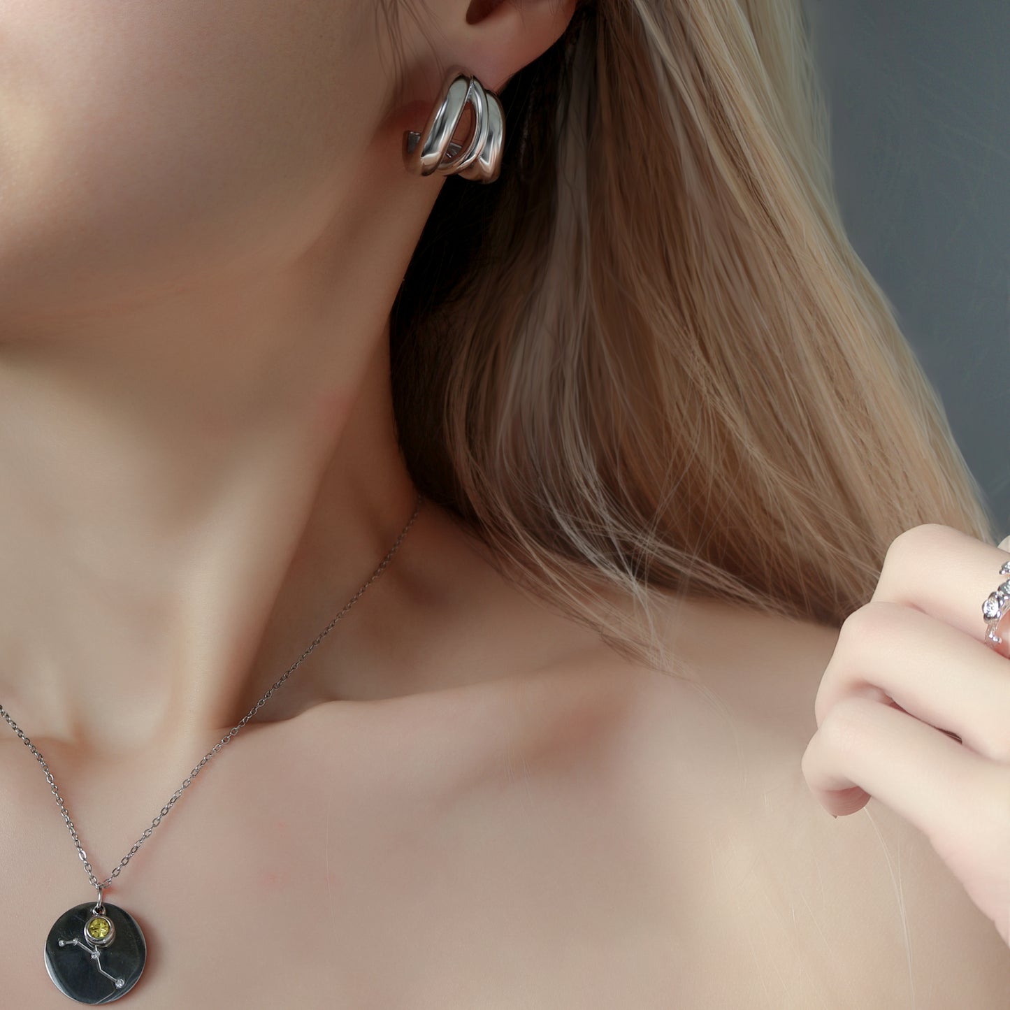 Siobhan Huggie Earrings in Silver