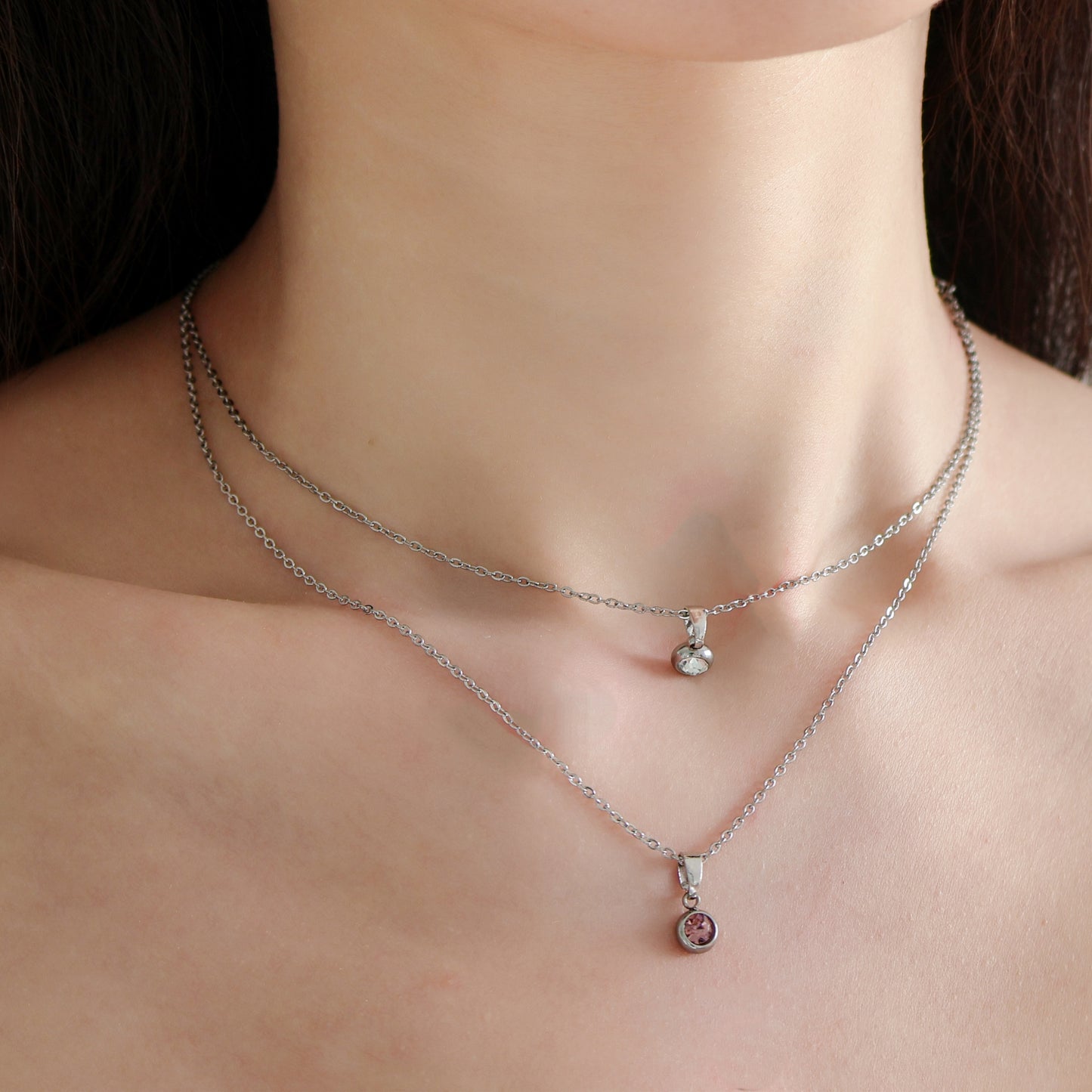 Birthstone Necklace in Silver