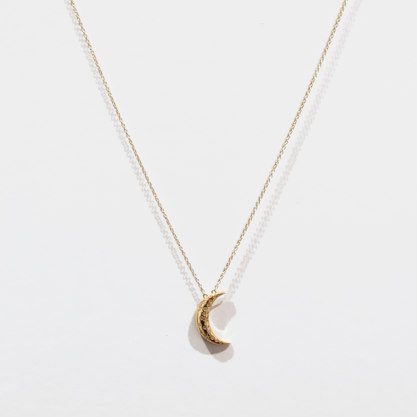 Aurélie Moon Necklace with Diamond in Gold