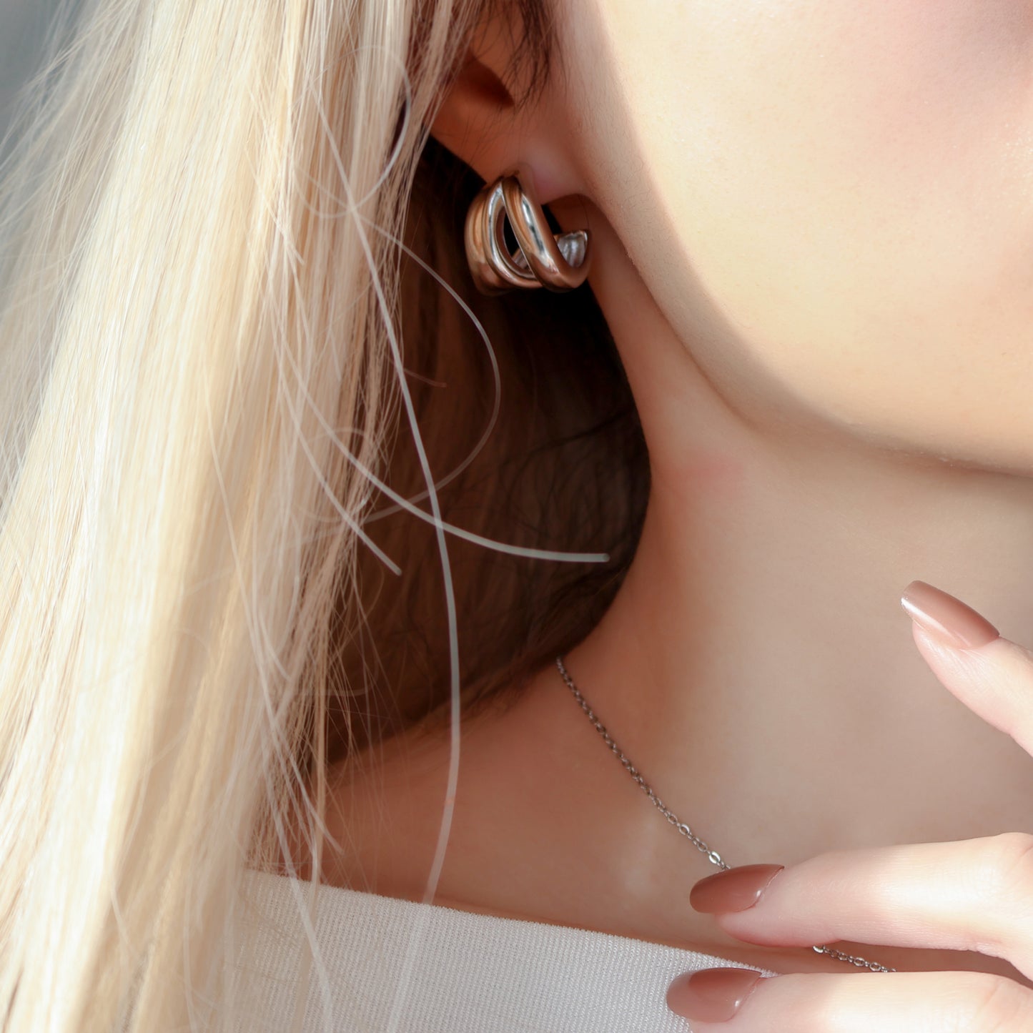 Siobhan Huggie Earrings in Silver