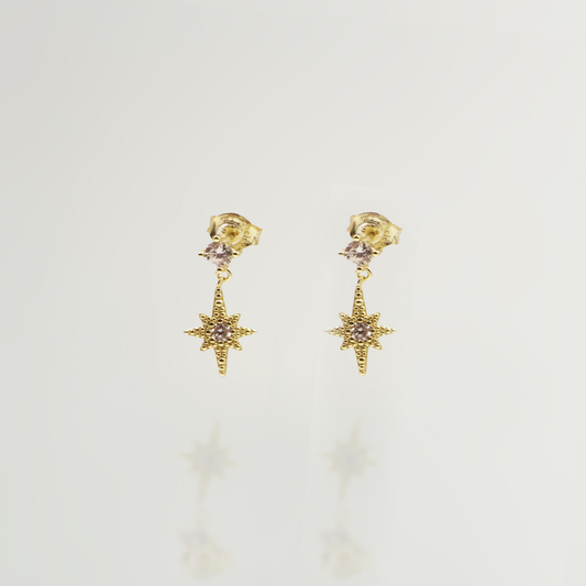 Lunar Sparkle Earrings in Gold