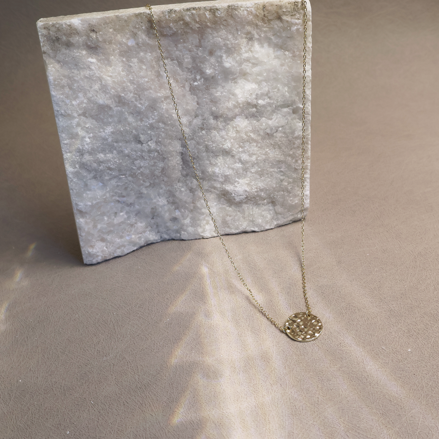 Serene Disc Pendant Necklace in Gold