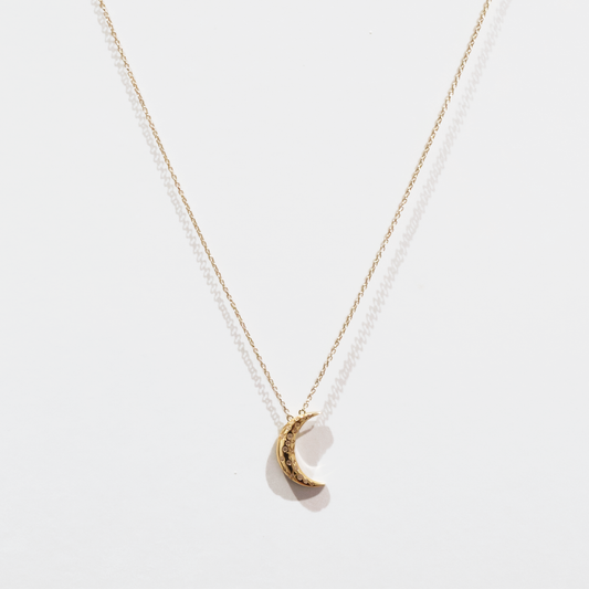 Aurélie Moon Necklace with Diamond in Gold