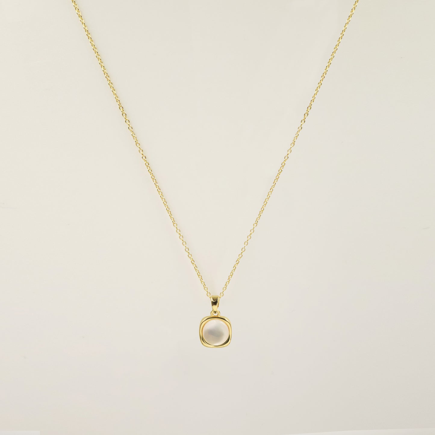 Ivory Mother of Pearl Necklace in Gold